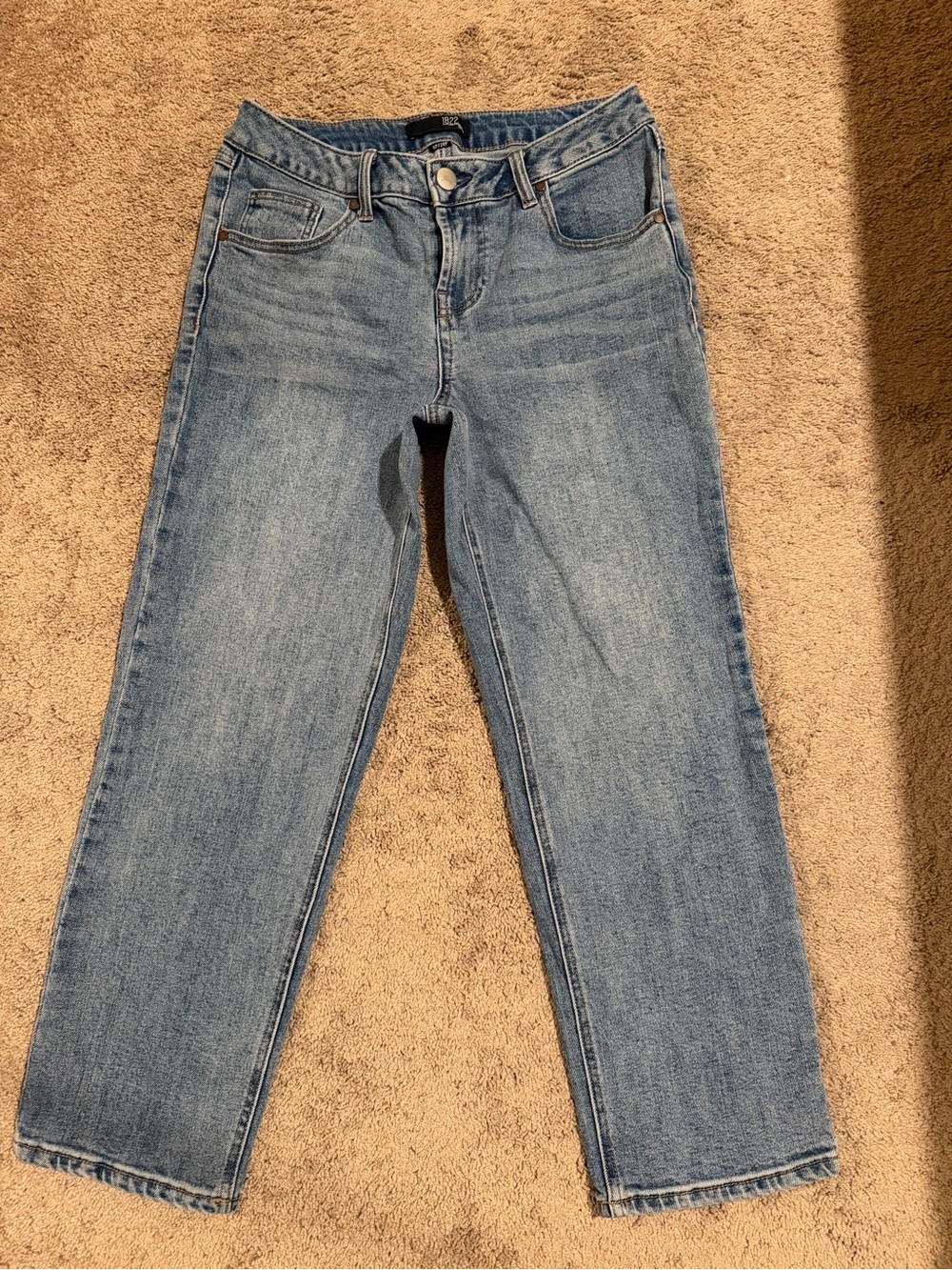 1822 Denim Straight Ankle Jeans Medium Wash Petite 6